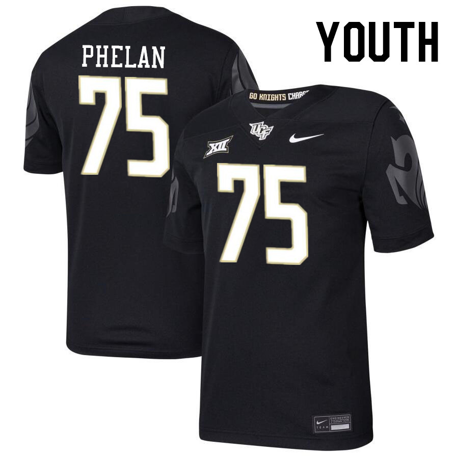 Youth #75 Andrew Phelan UCF Knights Big 12 Conference College Football Jerseys Stitched-Black